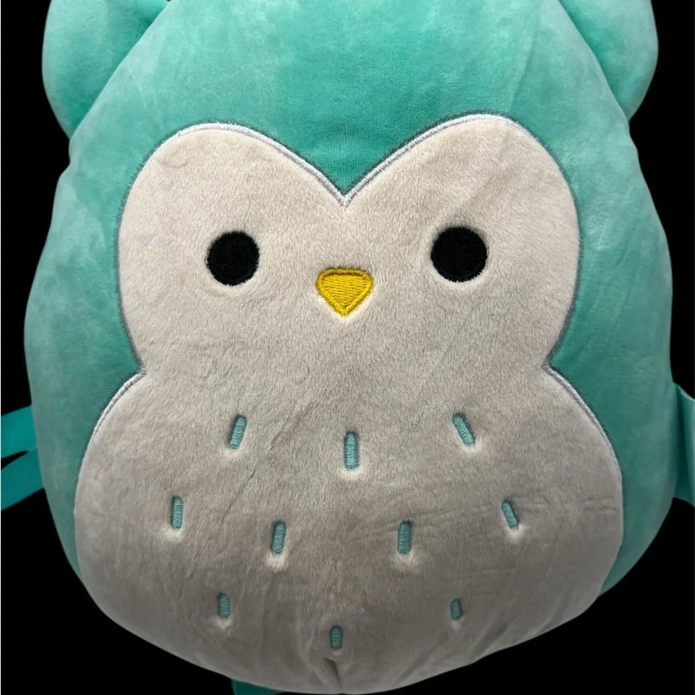 Squishmallows Teal & Cream Owl Kids Backpack – Adorable School or Travel Bag